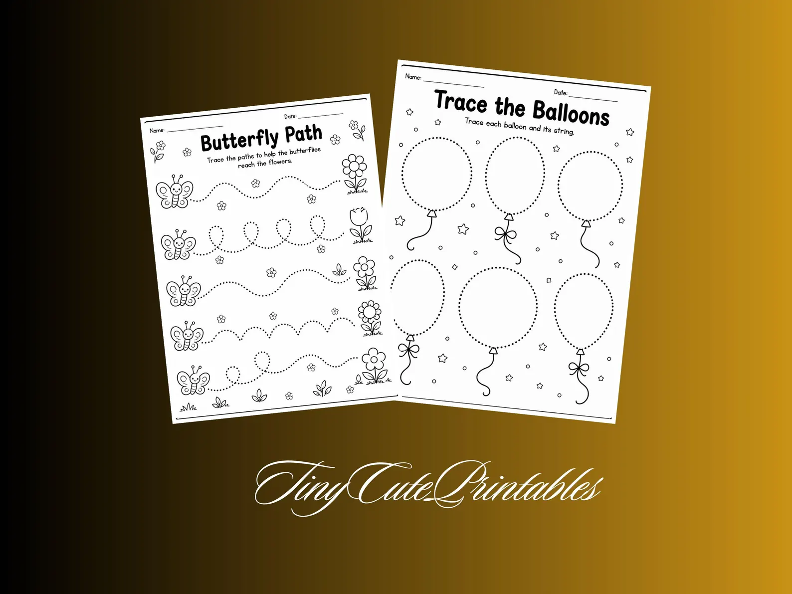 CuteLearner printable Preschool Shapes Worksheets For Kids, Shape Recognition Activities, Kindergarten Math Worksheets, Fine Motor Skills — Tracing Worksheets, — preview 3